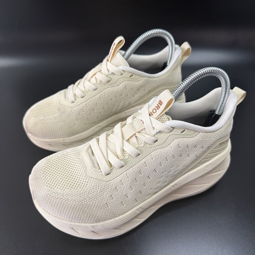 BRONAX Womens Beige Wide Toe Box Walking Sneakers Comfort Shoes Size 6 Wide - Picture 2 of 7